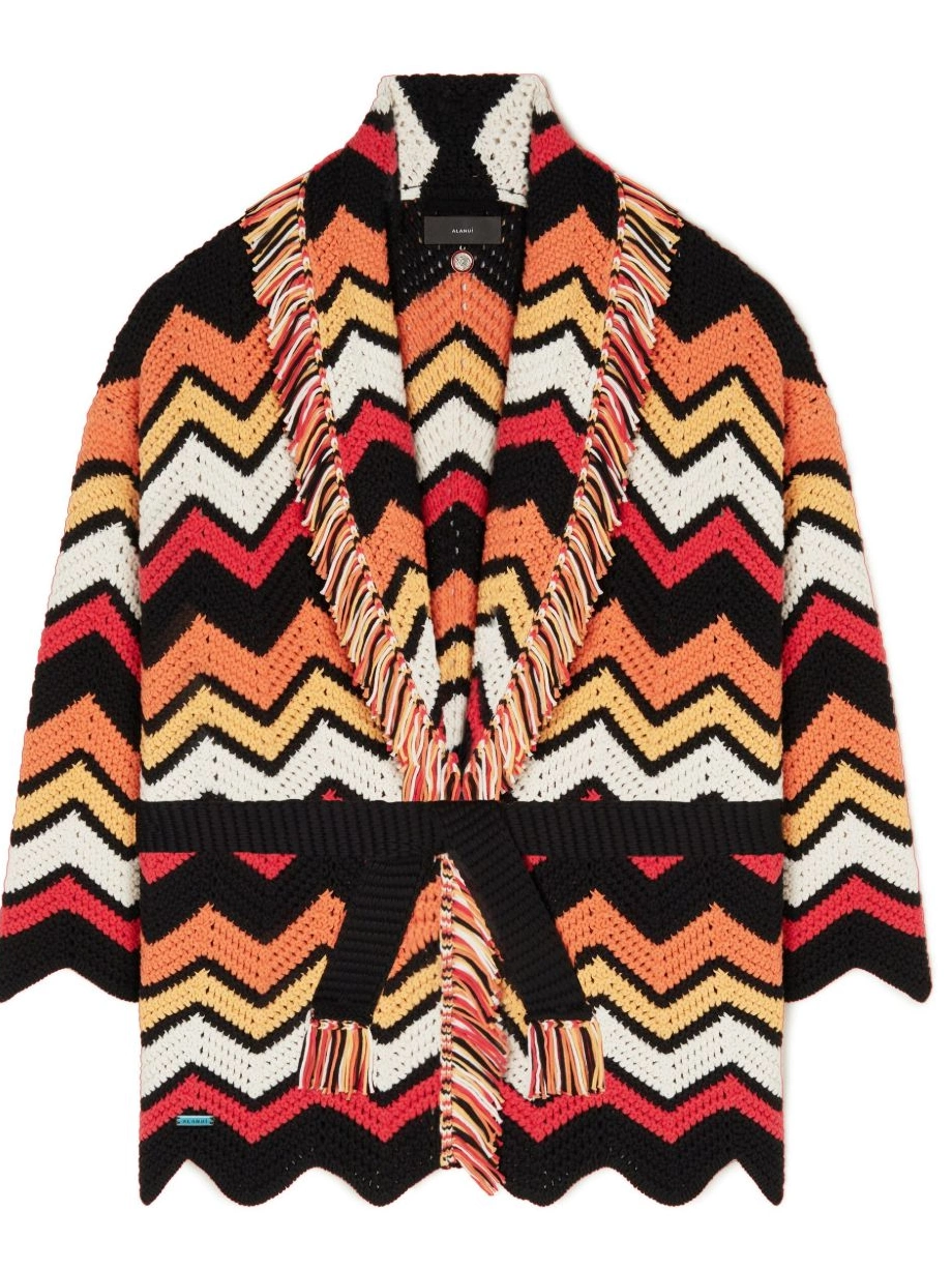 Cheap knit Women Kaleidoscopic Alanui cardigan chevron 0412